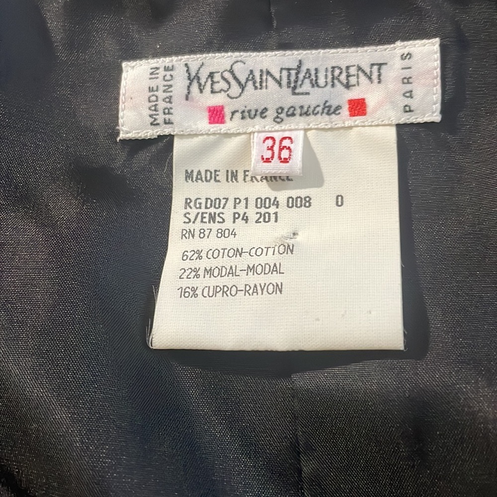 Rive Gauche Yves St Laurent vintage suit 1996 Velvet suit 36 ,4/6 hardly worn - Picture 3 of 13